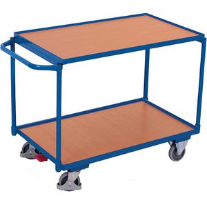 VARIOfit Tischwagen sw-701.501, aus Metall & Holz, mit 2 Etagen, Tragkraft 250kg, 985 x 690mm