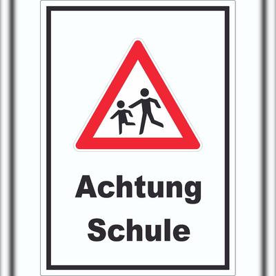 HB-Druck Achtung Schule Aufkleber A5 (148x210mm)