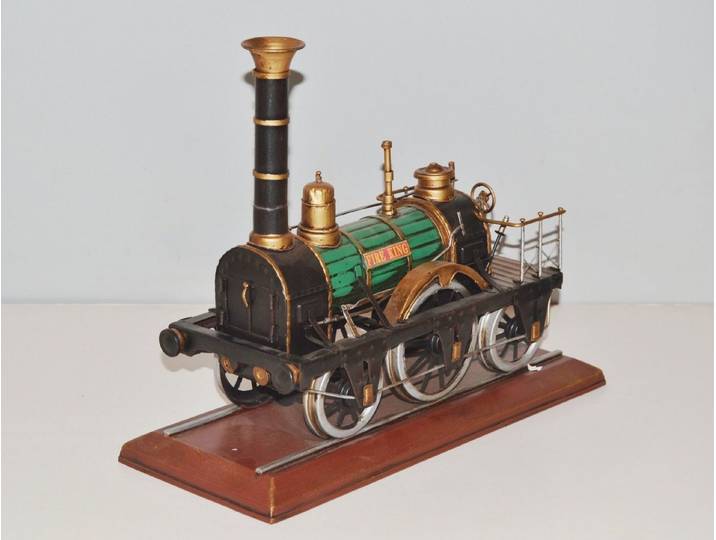 JS GartenDeko Modelleisenbahn-Figur Dampflok Oldtimer Dampflokomotive Fire King Modell L 30 cm
