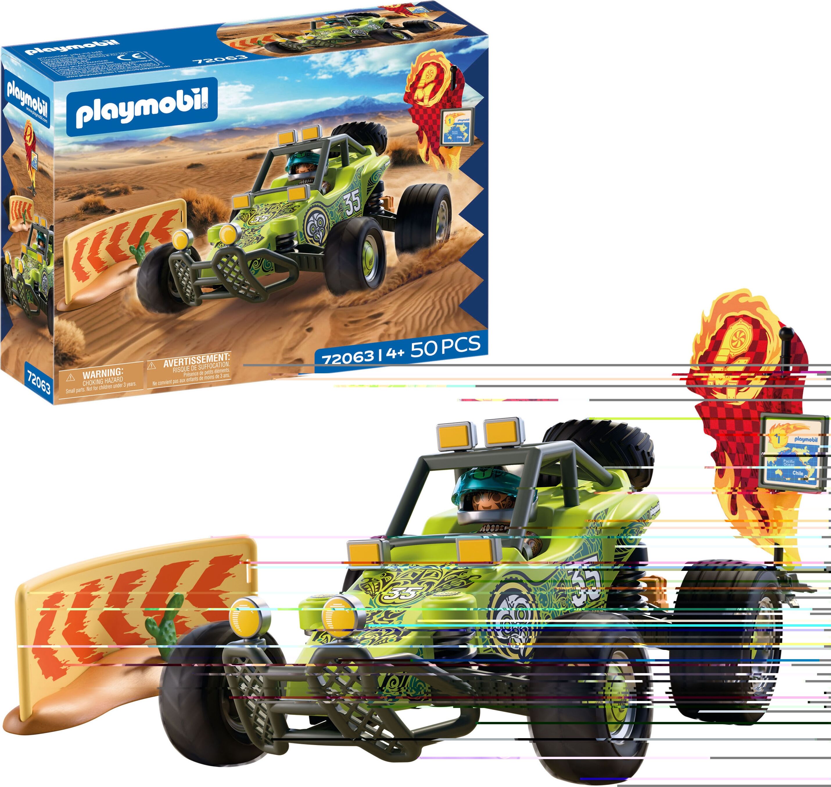 Konstruktions-Spielset PLAYMOBIL "Offroad Buggy (72063), City Action", grün (bunt), Spielbausteine, Kinder, Kunststoff, Konstruktions-Spielset, Made in Europe