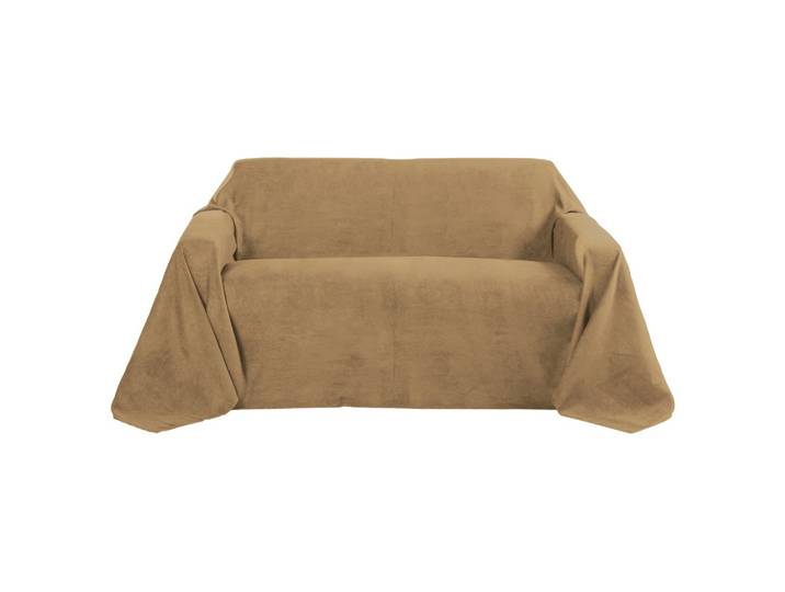 TAGESDECKE Romantica Wildleder Optik 210/280 cm Hellbraun