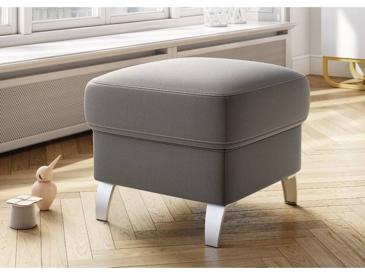 Hocker SIT & MORE Vincenzo , grau, B:58cm H:48cm T:58cm, Hocker, Polsterhocker