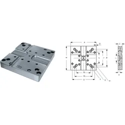 Röhm Standard-Grundplatte GP, 290x270mit DUO-Turm mit NC-Kompaktspanner, für RKE 125 / RKE-M 125 / RKD-M 125 - 164020