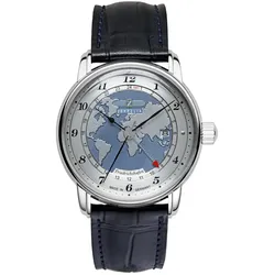 Zeppelin 8596-3 Herren-Armbanduhr Automatik GMT Friedrichshafen Blau