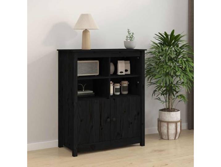 HEFZGDB Massives Kiefernholz Sideboard Wohnzimmer mit 6 Fächern Stauraum für Bücher und Multimedia-Geräte - Minimalistisches Massivholz Sideboard Kiefer im Landhaus-Stil rustikal modern