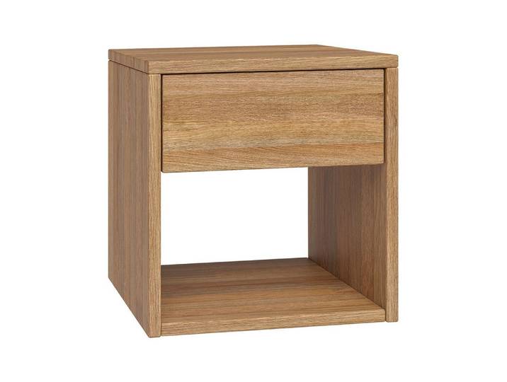 skølm Nachtschrank Floki mit Schublade (einzeln, natur geölt) Nachtschrank aus Eiche Massivholz, 40x40x40 cm