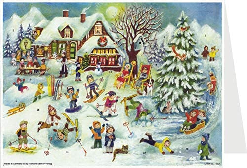 Richard Sellmer Verlag Adventskalender Skihütte met Postkaarten