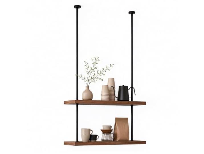 Gaommini Küchen-Topfpfannen-Aufbewahrungsregal, Deckenregal, schwebende Regale für Balkon, Bar, Blumenladen, Pflanzenständer/Weinhalter(2-Layer 60x30x85cm)