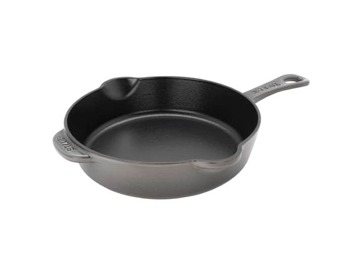 STAUB Traditionelle tiefe Bratpfanne aus Gusseisen, 21,6 cm, Graphitgrau