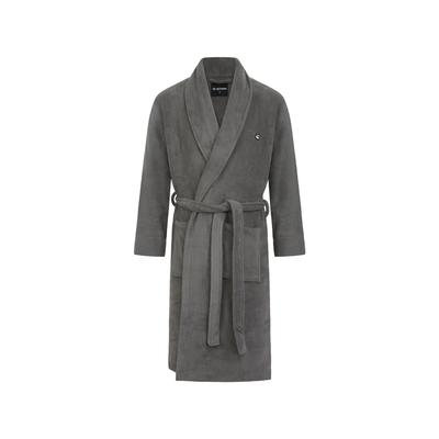 Bademantel G-STAR "ARGON, DRESSING GOWN" Gr. L, grau (steel grau), L, Kunstfaser, Hausmäntel, Bademantel, Morgenmantel mit Schalkragen