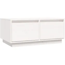 vidaXL Couchtisch Weiß 80x50x35 cm Massivholz Kiefer