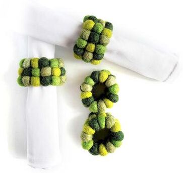 Global Crafts Felt Three Strand Napkin Rings, Set of 4