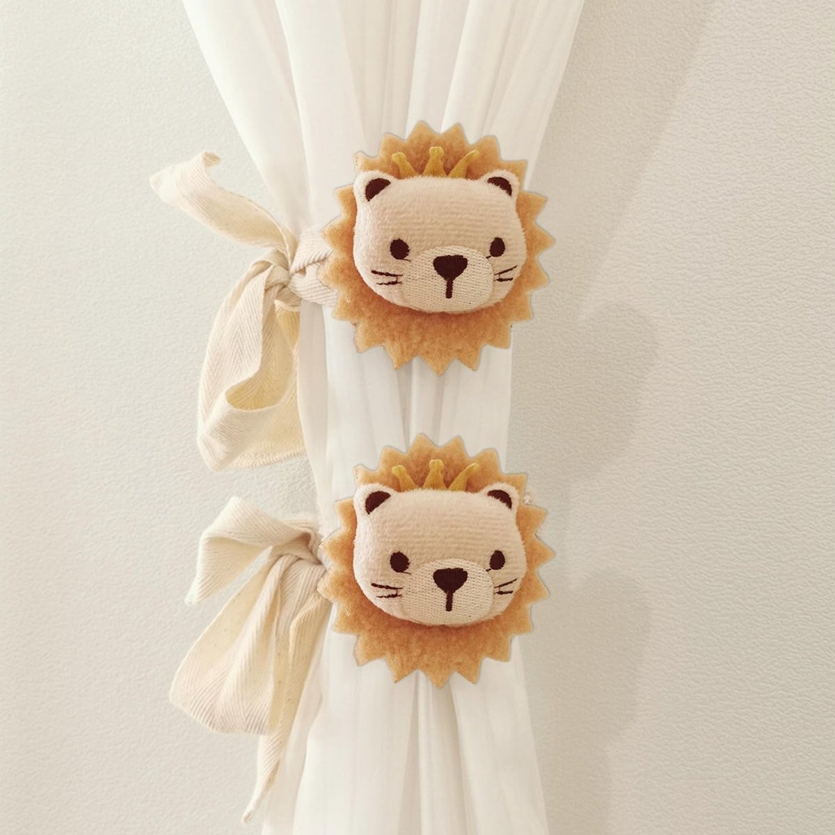 Dailygoody Gordijnclips Cartoon Leeuw - Beige - Gordijnhouders voor kinderkamer decoratie