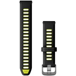 Garmin Accy,Replacement Band, Forerunner 265S, Juodas (18 mm, Silicone), Uhrenarmband, Schwarz, Gelb