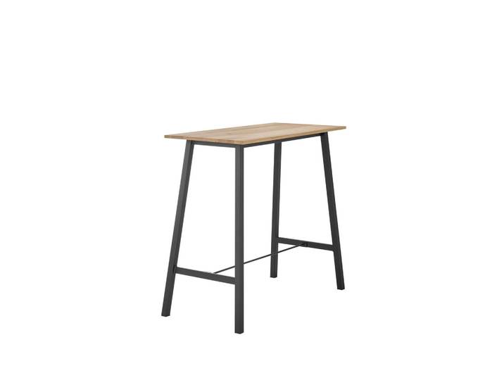 Bartisch, Schwarz & Eiche, 60x104x120 cm, Massivholz, Rechteckig, Esszimmer