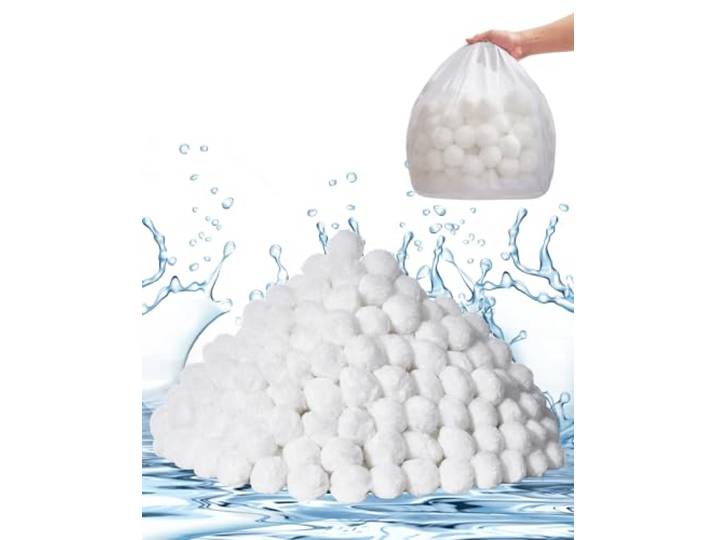 VEVOR Filterballen voor zwembad, zandfilter, 2,1 kg, reserveballen voor zandfilter, zwembad, polyestervezel, herbruikbaar, met waszak, voor verschillende filtersystemen, zwembad