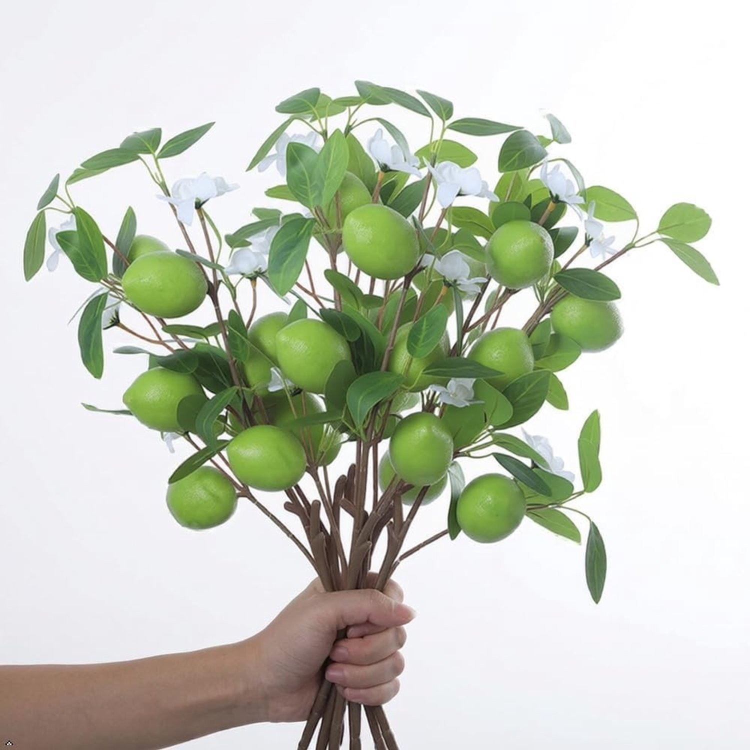 Set van 5 kunstmatige citroentakken van 52 cm voor decoratie in huis of keuken