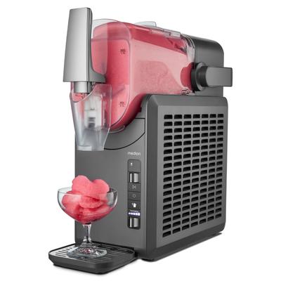 MEDION Slush-Eismaschine "MD12090, Kompressorkühlung", grau, B:17,5cm H:44,6cm T:42,9cm, Eismaschinen, 5 Programme, 30–60 Minuten Zubereitungszeit, Selbstreinigungsfunktion, Topseller