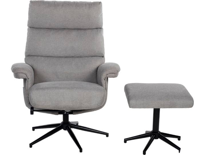 TV-Sessel DUO COLLECTION Zalea , grau (steingrau), B:87cm H:108cm T:82cm, 100% Polyester, Sessel, TV-Sessel, mit Hocker und Relaxfunktion, 360 Grad drehbar