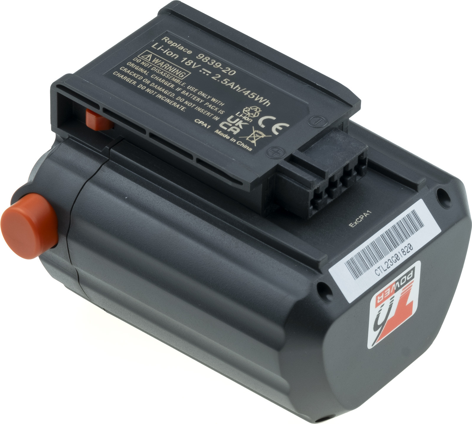 Gardena HeartBeat T6 Power Accu, 18V, Li-Ion, 2500 mAh (45 Wh), zwart