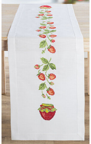 Stickläufer "Erdbeeren"