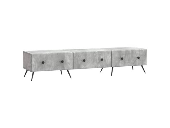 KGHERMDF TV-Schrank Betongrau 147 x 34,5 x 30 cm Holzwerkstoff Stauraum mit Regalen, Schubladen, stabiler TV-Ständer, kompaktes Design, Montage erforderlich