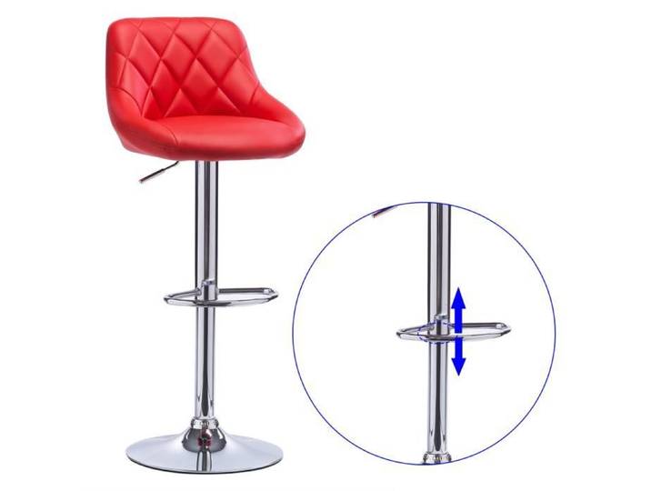 EUGAD Tabouret de bar en similicuir avec dossier Hauteur réglable 84-106cm Rouge