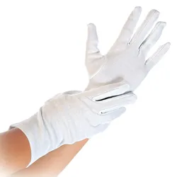 HYGOSTAR Baumwollhandschuhe Blanc Baumwoll-Gemisch Gr. L 25 cm lang 25x12 Paar