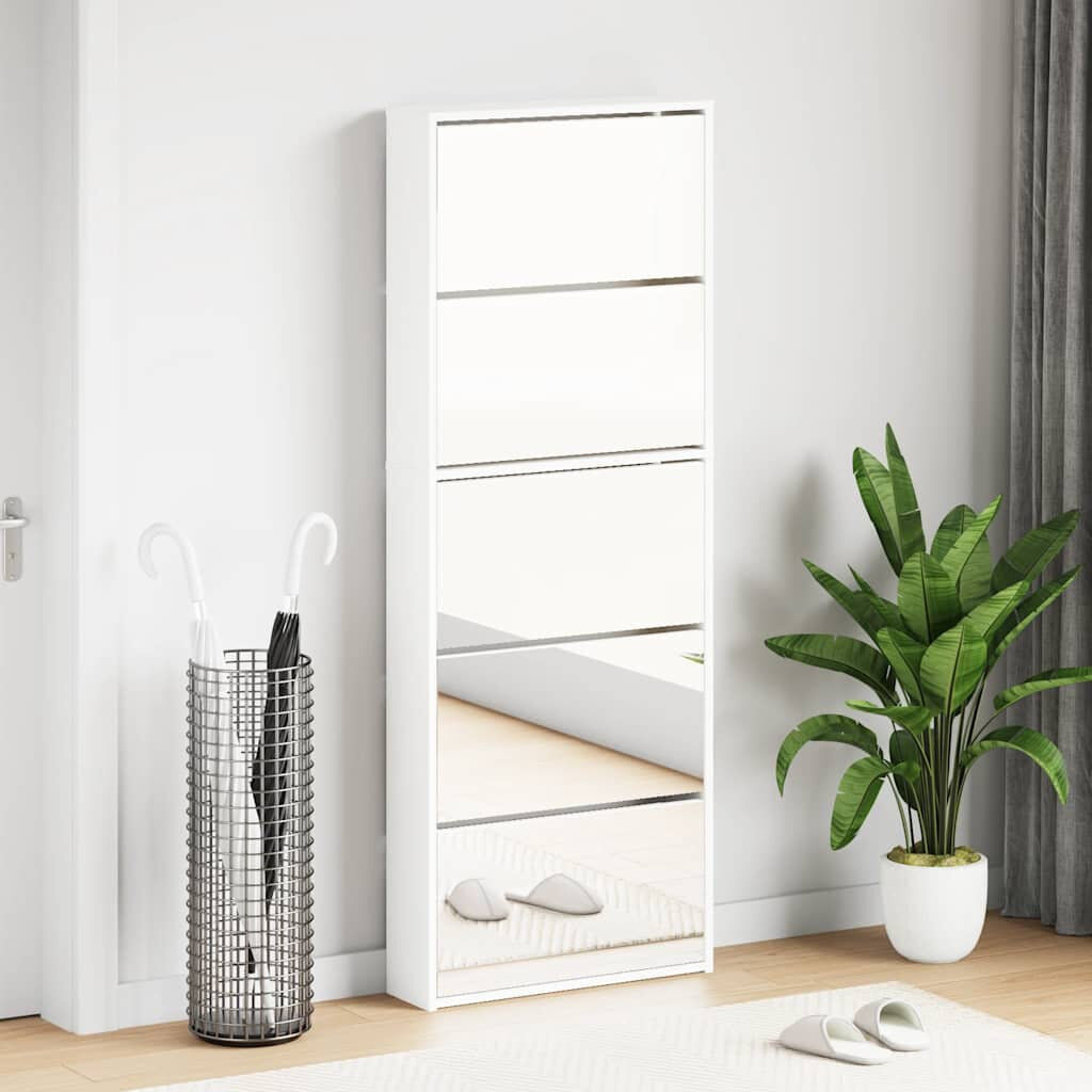 Symple Stuff vidaXL Shoe Cabinet 5-Layer Mirror Rack Organiser Concrete Grey 4
