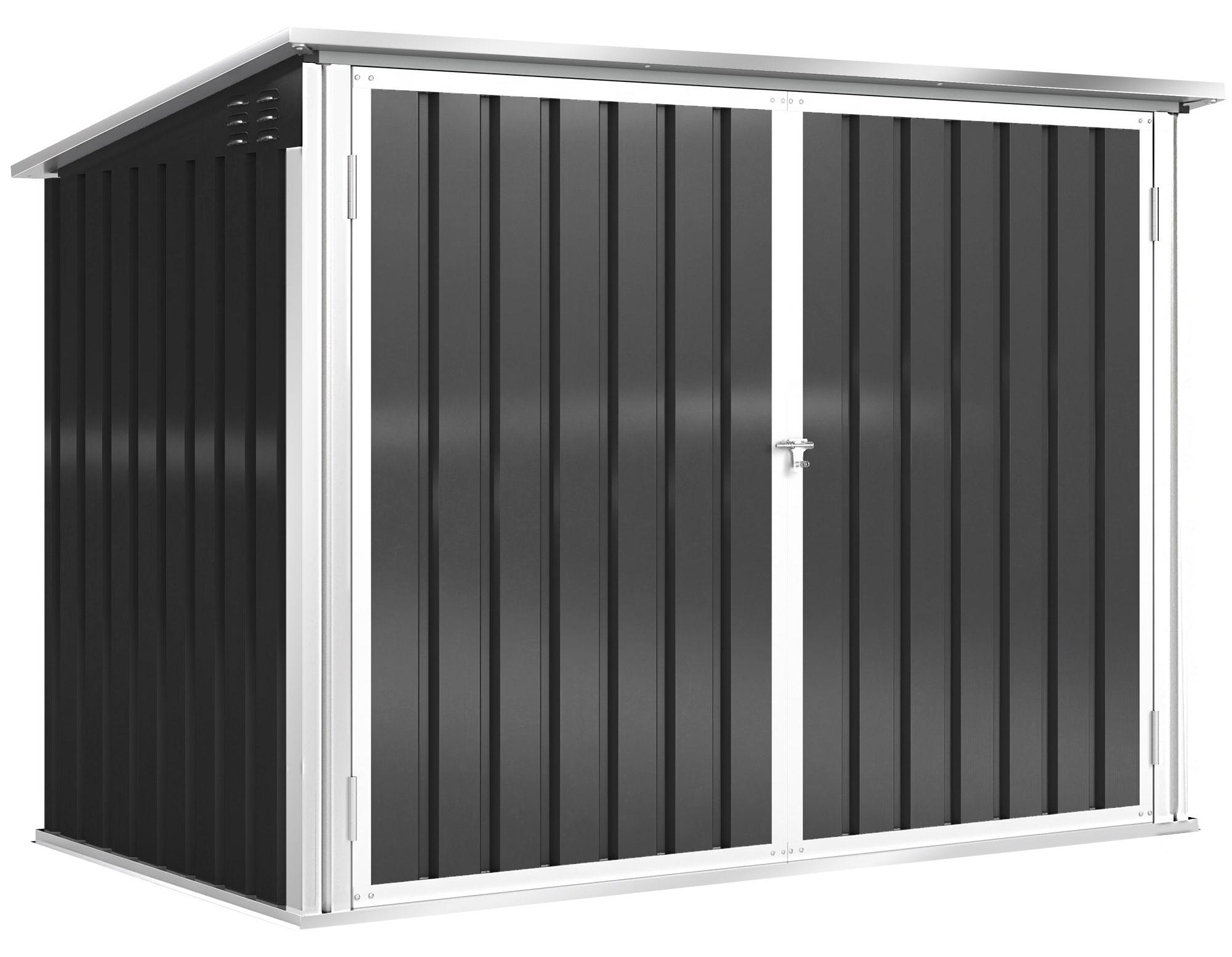 Mülltonbox für 2 Müllcontainer | Farbe: Dunkelgrau | Abmessungen: 179,5 x 108 x 129,5 cm