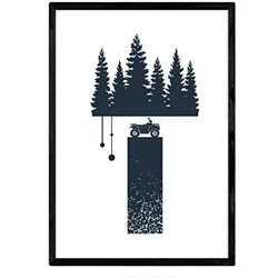 POSTER Buchstabe T Natur Motorrad A3 Rahmenlos