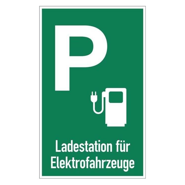 Moedel Parkplatzbeschilderung Ladestation für Elektrofahrzeuge L400xB250 mm Aluminium grün/weiss (107899)