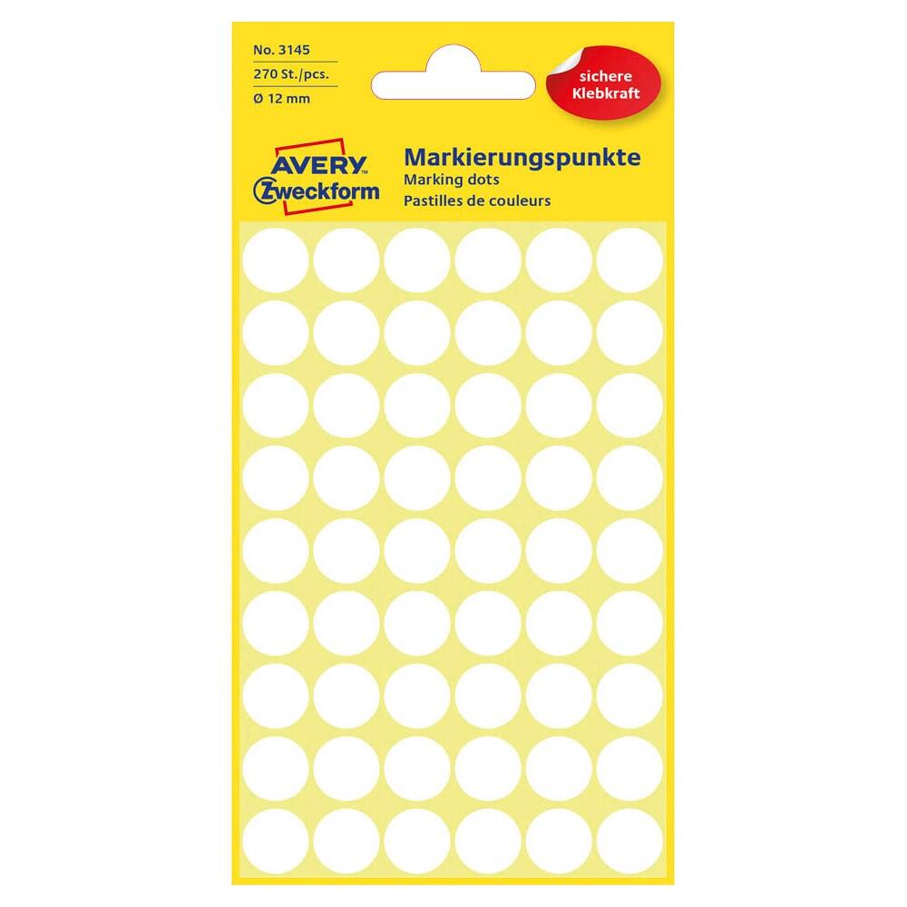 AVERY Zweckform Klebepunkte 3145 Ø 12,0 mm - weiß