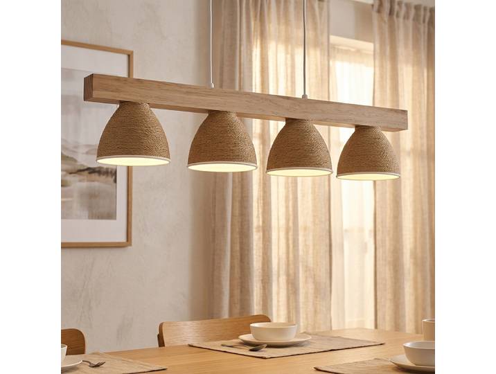 Suspension En Bois Pour Salon\, Réglable En Hauteur\, Blanche\, H 120 Cm