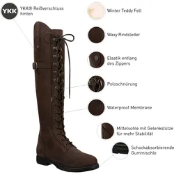 Suedwind Winter Reitstiefel Damen Longford Waterproof waxy brown, Schuhgröße: 41
