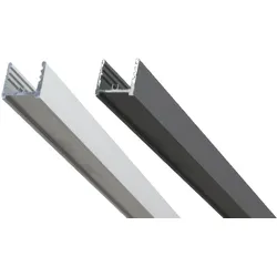 Wandanschlussprofil aus Aluminium und Kunstoff - in Silber / Anthrazit mit den Maßen 2 x 2 200 cm