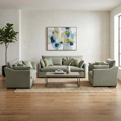 Roundhill Furniture Wilson 3-Piece Living Room Set, Sofa Loveseat and Cuddle Chair