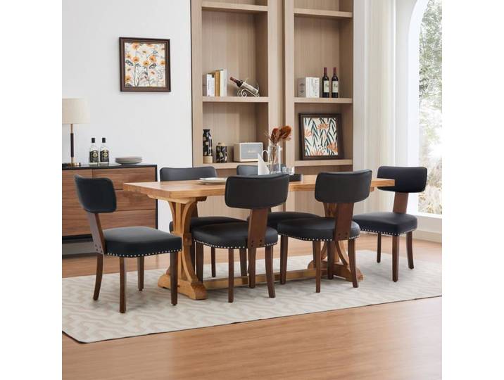 Chaises de salle à manger modernes - LUNSY - Lot de 6 chaises - Clous décoratifs classiques - Silhouette scandinave