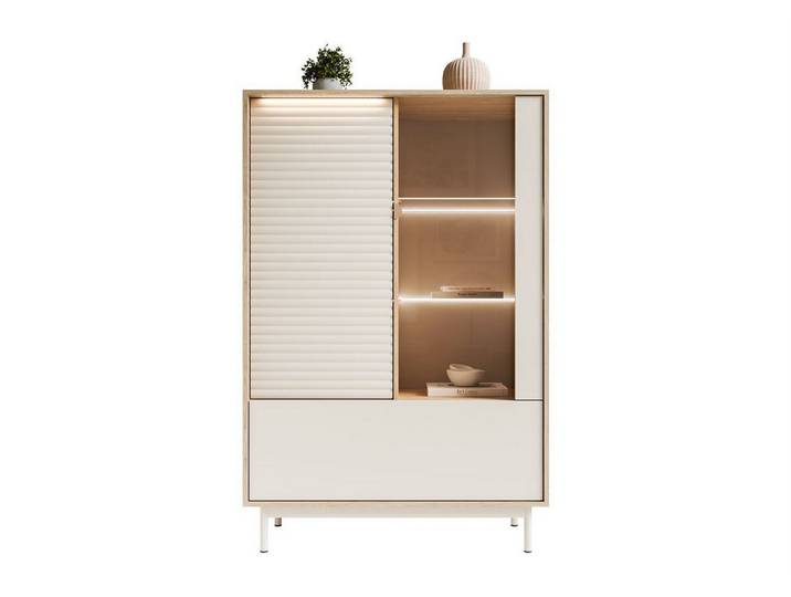 Lookway Standvitrine FLORENCE 2D1W mit LED-Beleuchtung 100x152x40 cm