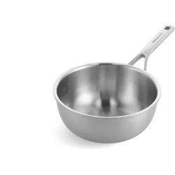 KitchenAid 3PLY Opn Con Chefs Pan 20cm / 2.36L Uncoated, Pfanne + Kochtopf, Silber