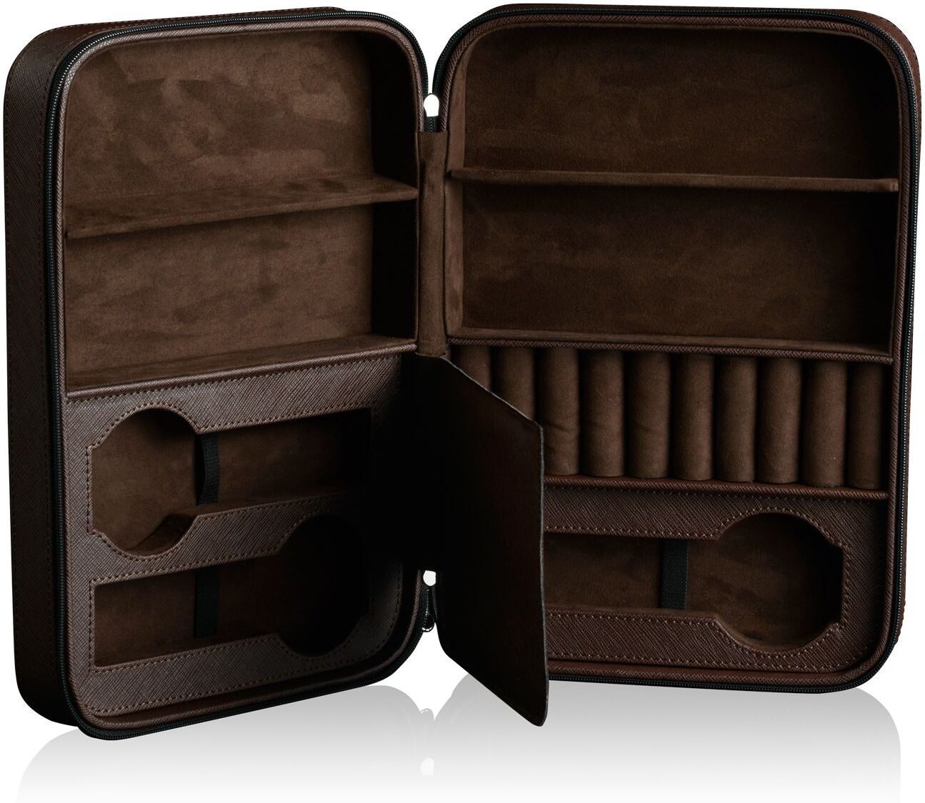 Heisse & Söhne Lifestyle Organizer Saffiano - Schmuck, Uhren und Sonnenbrillen - Braun / Braun