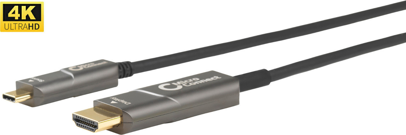 MicroConnect USB 3.1C naar HDMI kabel, 10 meter, Mannelijk naar Mannelijk, Recht