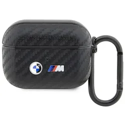 BMW Carbon Double Metal Logo - Hülle für AirPods Pro (schwarz)