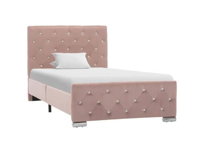 CHIC Cadre de lit Rose Tissu Cadre de lit classique Lit 1 place 90 x 200 cm 8672