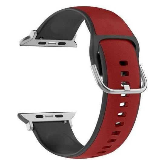 Beline pasek Apple Watch Silico Leather 38/40/41mm czerwono-czarny /red-black box (Kunstleder, Silikon) (Beli03132)
