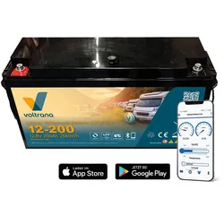 Voltrana Lithium Wohnmobil-Batterie 12,8V 200Ah 2560Wh Bluetooth Heizfunktion Li...