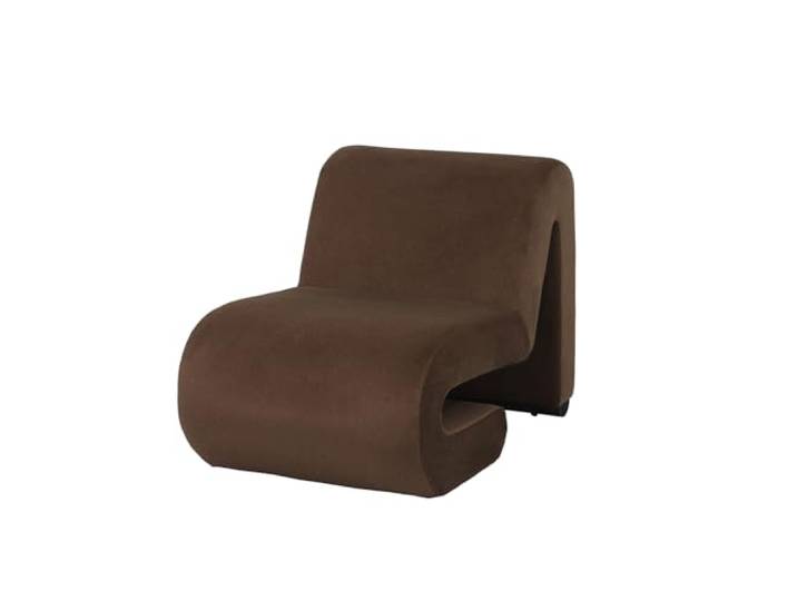 GILDE Sessel Poltrana aus Holz und Stoff - braun - Höhe 59cm x Breite 63cm x Tiefe 82cm - Wohnzimmersessel - Dekoration
