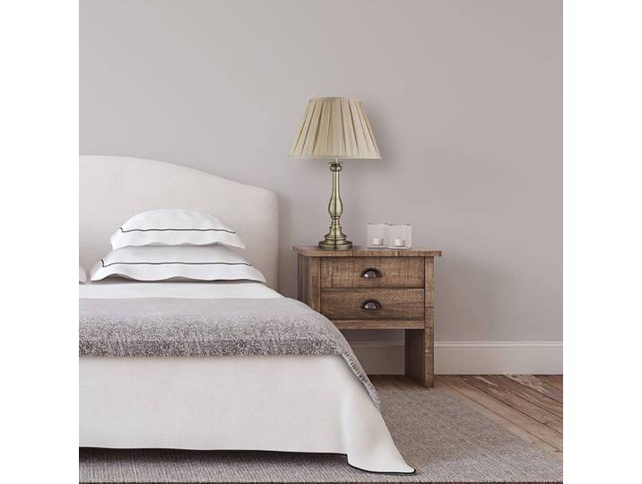 Tischleuchte Flemish 40 x 63 x 40cm Beige Mischgewebe E27