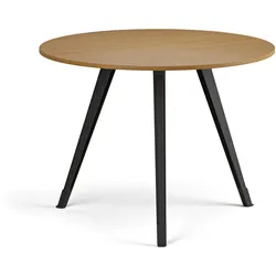 Couchtisch PRIMO ZEN, Durchmesser 100 cm, schwarzes Metallgestell, Buche