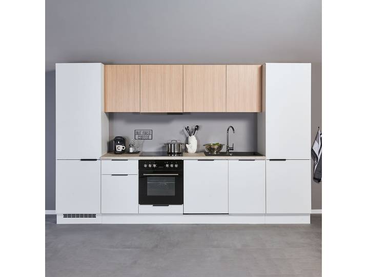 Küchenzeile Heling 340 cm 340 x 215 x 60cm Weiß ohne Elektrogeräte